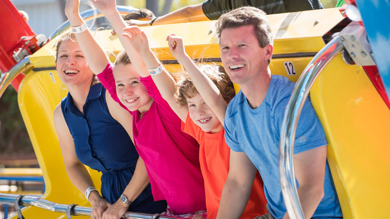 Family at Cliffs Amusement Park