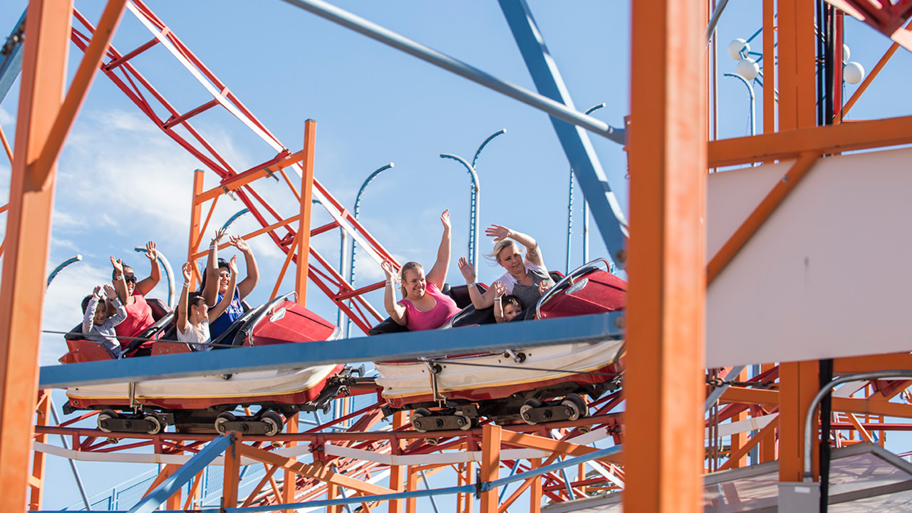 Guests on Galaxi Coaster