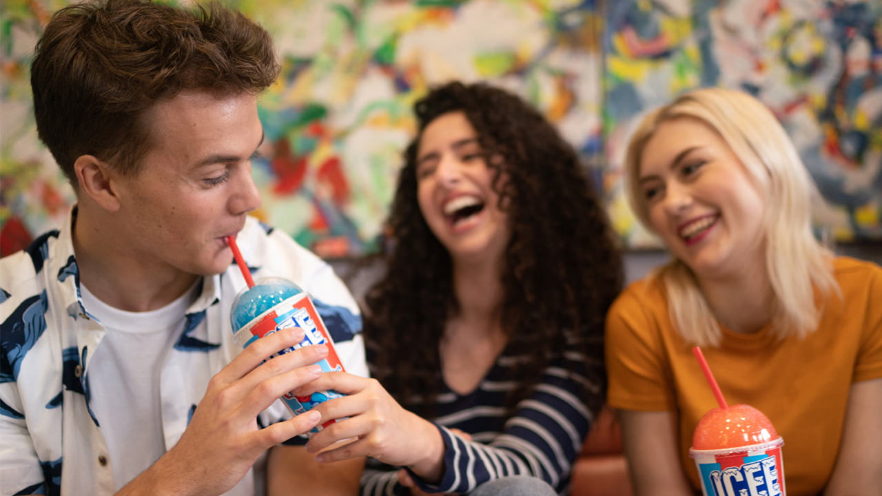 Guests sharing an icee